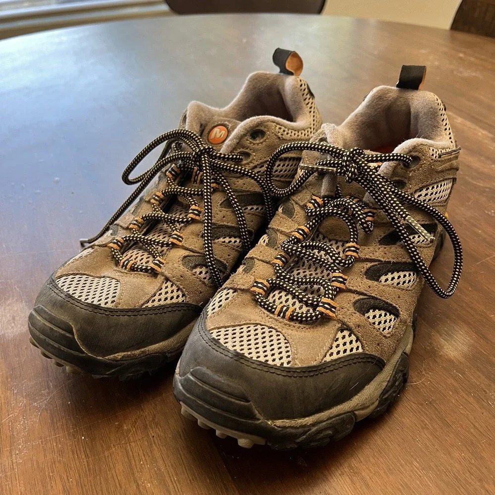 Merrell Moab Ventilator Hiking Shoes Mens 8 Walnut Brown Suede Mesh J86595